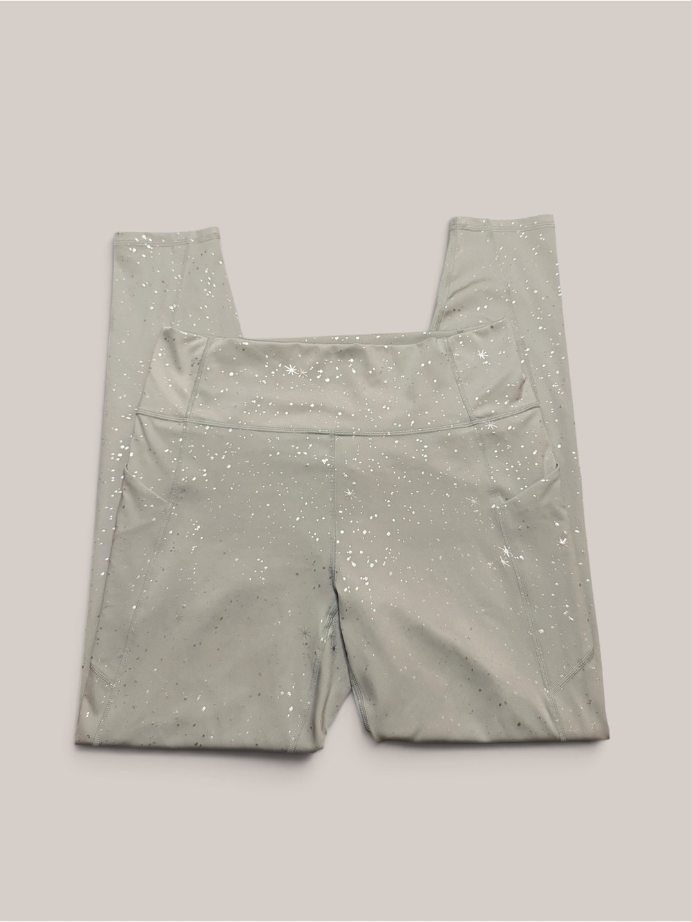 Fabletics sage green celestial star print leggings w pockets